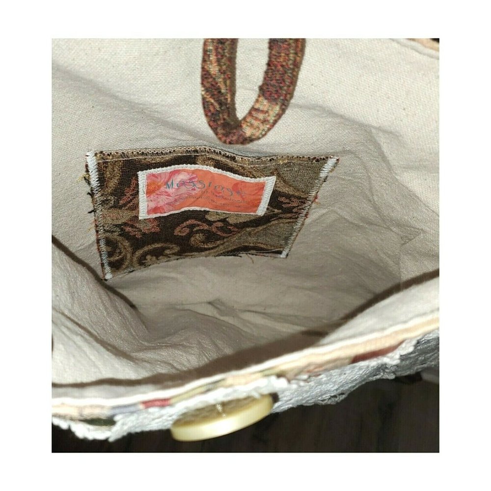 Boho Handbag Gypsy Purse Unique Hippie Bag Vintage Crochet Lace Doilies Fringe - Picture 10 of 11